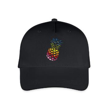 Pineapple rainbow colors - Organic Kids’ Baseball Cap - black - Front