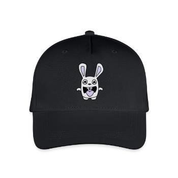 dessin lapin mignon débile style BD cartoon fun - Casquette de baseball bio Enfant - noir - Devant