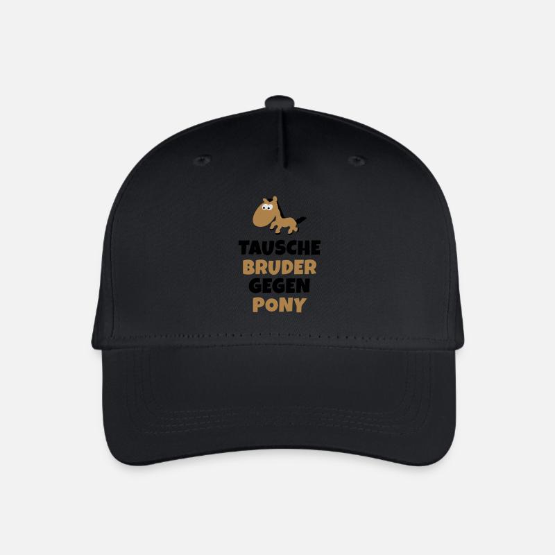 Tausche Bruder gegen Pony - Kinder Bio Basecap - Schwarz