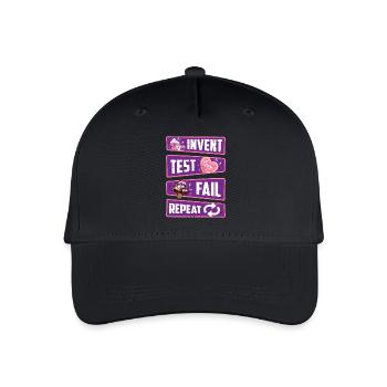 Invent, test, fail, repeat - Organic Kids’ Baseball Cap - black - Front