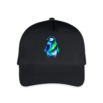 Aurora Borealis Penguin - Organic Kids’ Baseball Cap - black - Front