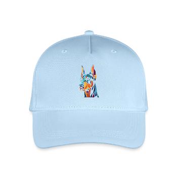 Dobermann Hundekopf - Kinder Bio Basecap - Hellblau - Vorne