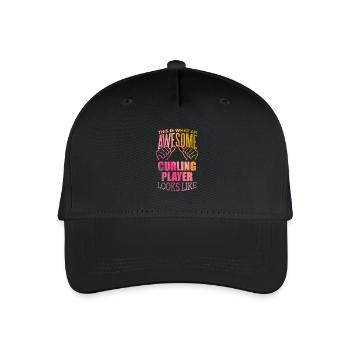 Curling - Organic Kids’ Baseball Cap - black - Front