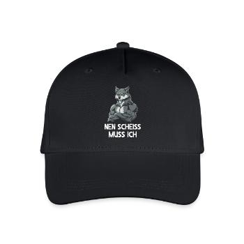 Wolf Wölfe Wildnis Heulen Nen scheiss muss ich - Kinder Bio Basecap - Schwarz - Vorne