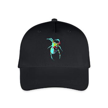 Spinne in Neonfarben - Kinder Bio Basecap - Schwarz - Vorne