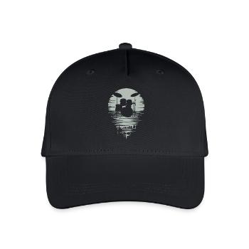 Drumset Silhouette Drums with Reflection - Organic Kids’ Baseball Cap - black - Front