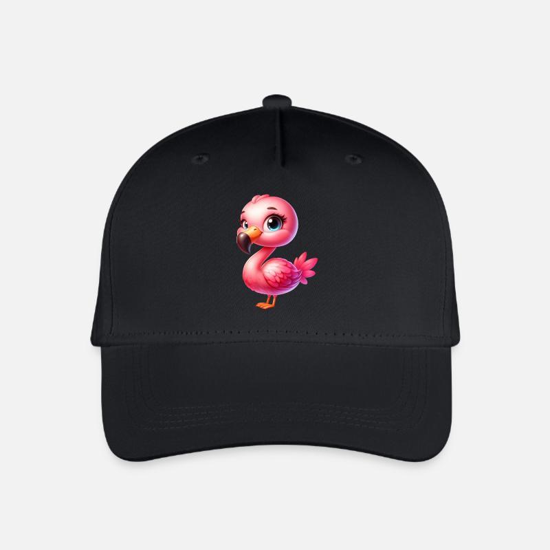 Flamingo - Kinder Bio Basecap - Schwarz
