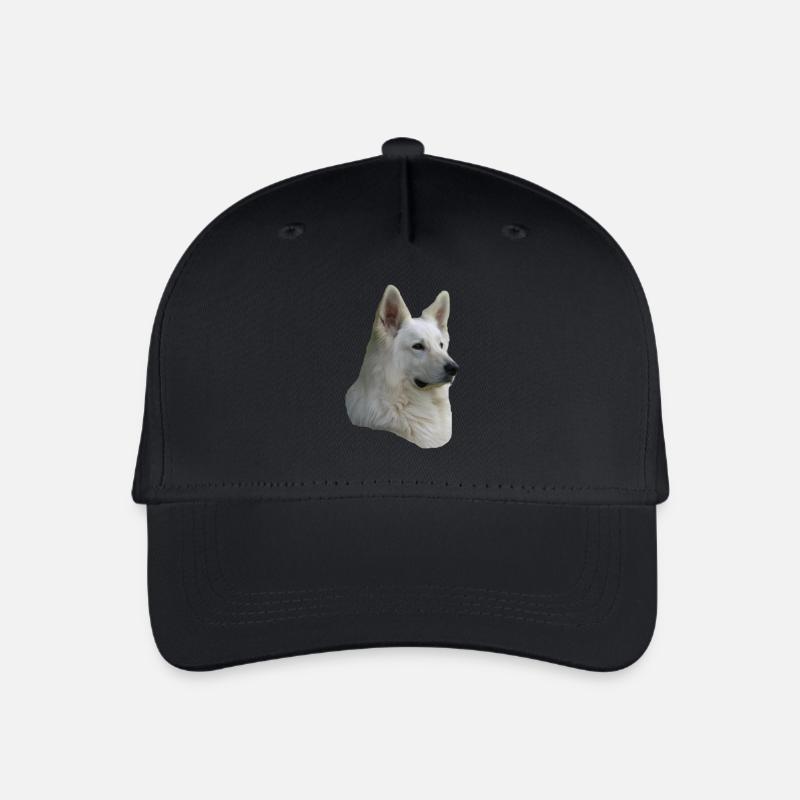 weisser Schäferhund Kopf - Kinder Bio Basecap - Schwarz