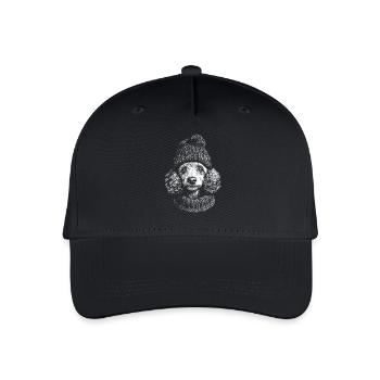 Pudel Pudelmütze Hunde Hund Zwergpudel - Kinder Bio Basecap - Schwarz - Vorne