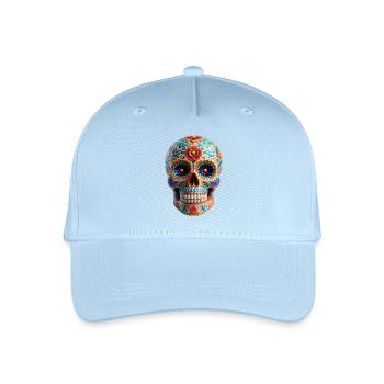 Sugar Skull - Organic Kids’ Baseball Cap - light blue - Front