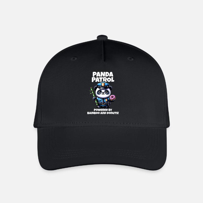 Polizei Panda - Kinder Bio Basecap - Schwarz
