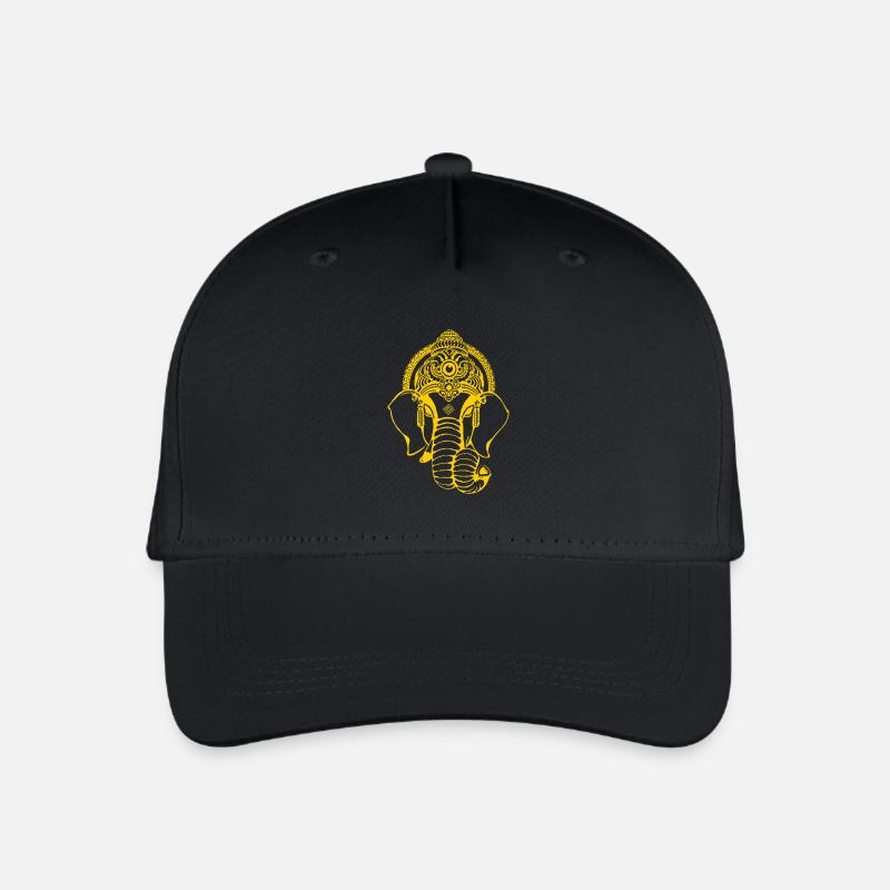 Elefant Ganesha - Kinder Bio Basecap - Schwarz