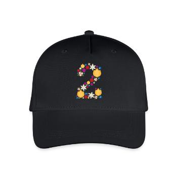 Fleurs 2 - Casquette de baseball bio Enfant - noir - Devant