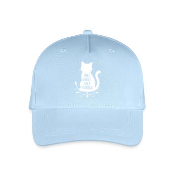 Halb süß halb Ärger Weiße Katze - Kinder Bio Basecap - Hellblau - Vorne
