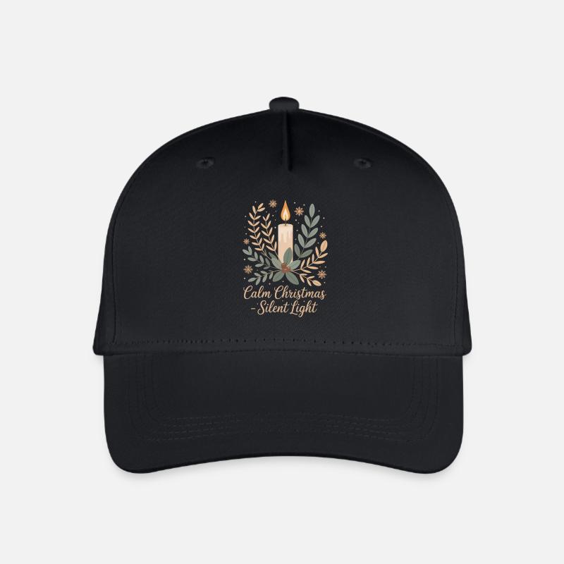 Botanical Christmas design - Organic Kids’ Baseball Cap - black