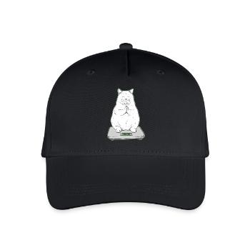 Dicke Katze im Meditationsmodus - Kinder Bio Basecap - Schwarz - Vorne