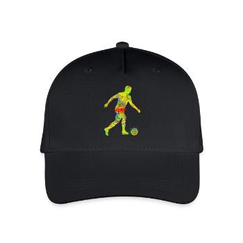 Colorful soccer T-shirt for sports fans - Organic Kids’ Baseball Cap - black - Front