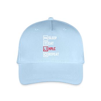 HPLC Performance Chromatography Eat Sleep Repeat - Kinder Bio Basecap - Hellblau - Vorne