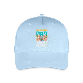 Husband Dad Ukulele Legend Lustiger Vatertag - Kinder Bio Basecap - Hellblau - Vorne