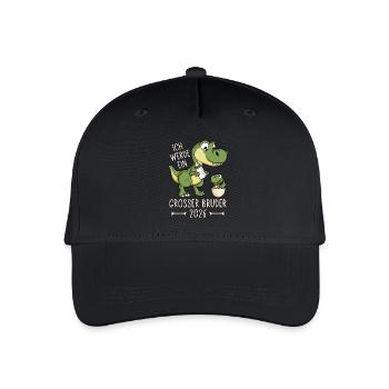 Großer Bruder 2026 Ei Dinos Baby Dino Dinosaurier - Kinder Bio Basecap - Schwarz - Vorne