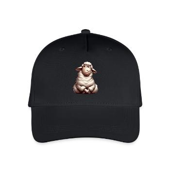 Skeptical Sheep Cartoon Comic Bull - Organic Kids’ Baseball Cap - black - Front