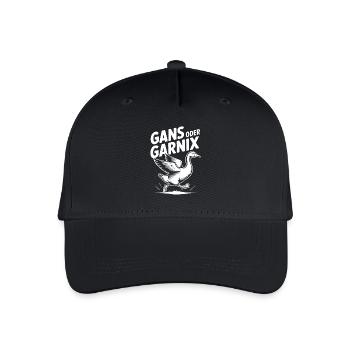 Gans oder garnix Gans und lustiger Spruch - Kinder Bio Basecap - Schwarz - Vorne