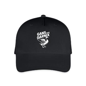 Gans oder garnix Gans und lustiger Spruch - Kinder Bio Basecap - Schwarz - Vorne
