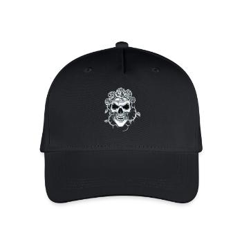 Totenkopf - Kinder Bio Basecap - Schwarz - Vorne