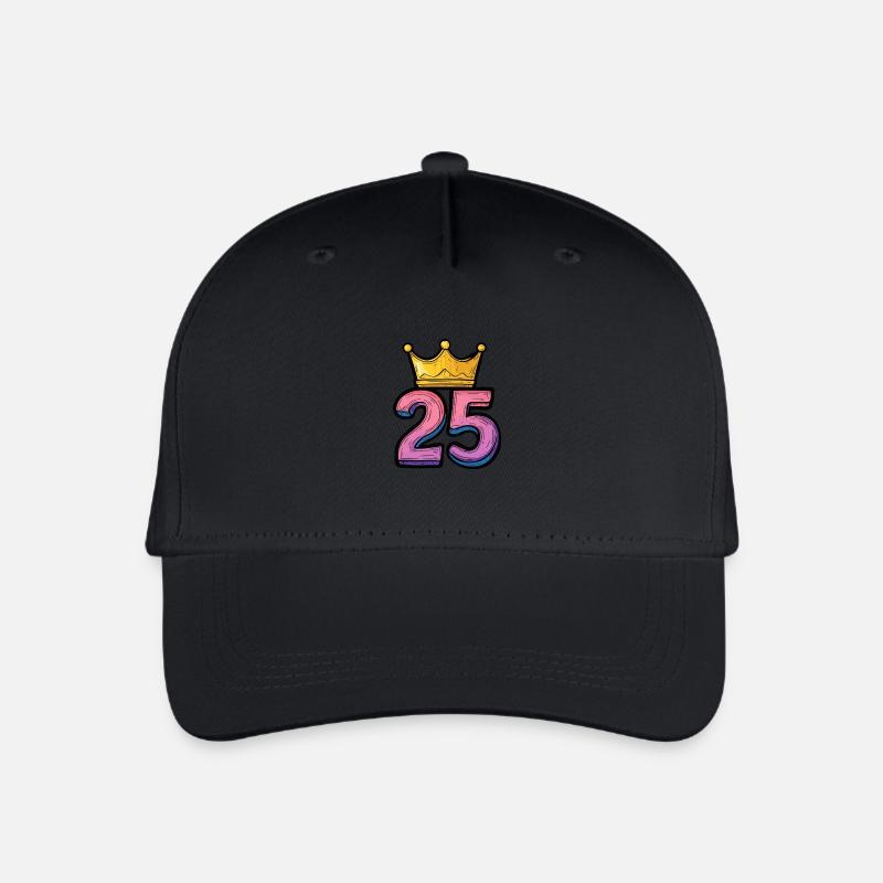 25 Zahl Krone - Kinder Bio Basecap - Schwarz