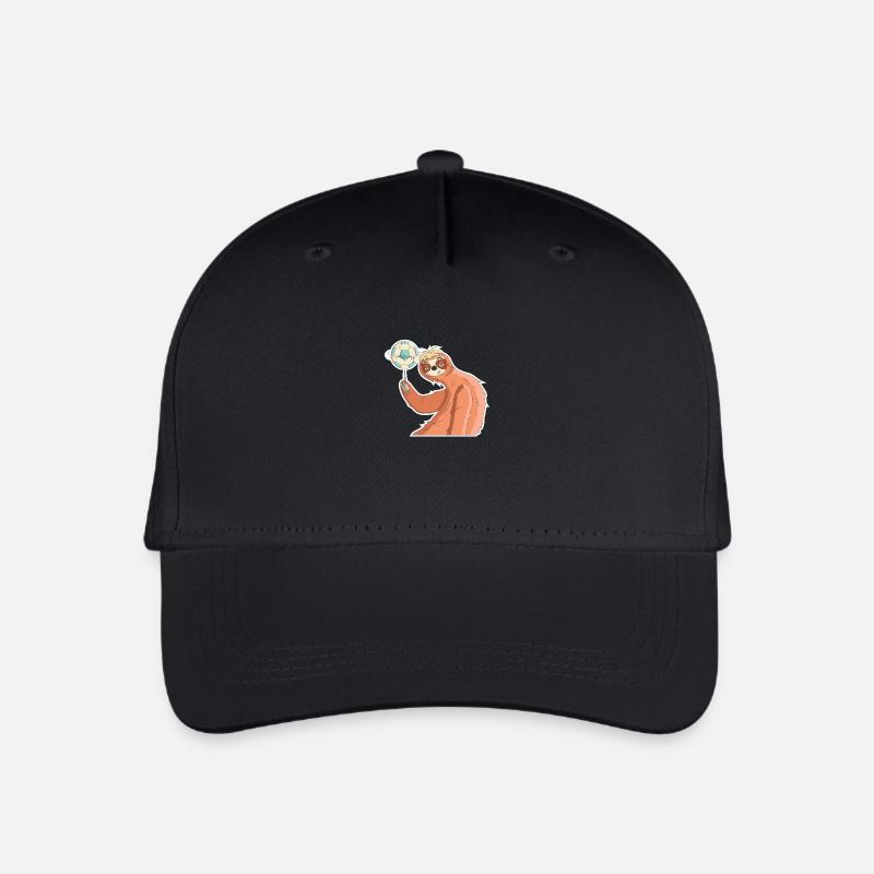 Faultier WM Fußball Weltmeisterschaft Geschenk - Kinder Bio Basecap - Schwarz
