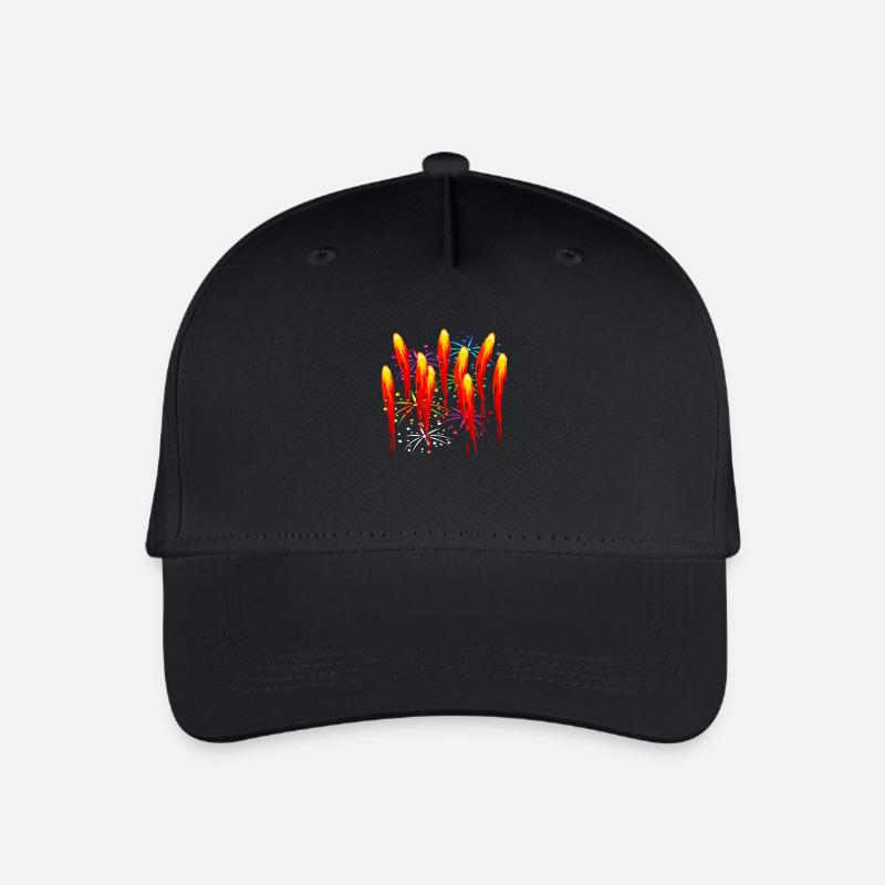Feuer firework fire Feuerwerk - Kinder Bio Basecap - Schwarz
