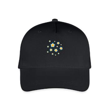 70s Flower Pattern Retro Hippie Flowers Power - Organic Kids’ Baseball Cap - black - Front