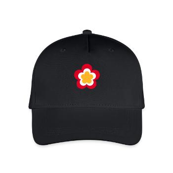 70er Jahre Blume Muster - Kinder Bio Basecap - Schwarz - Vorne