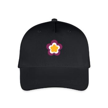 70s Flower Pattern Retro Hippie Festival - Organic Kids’ Baseball Cap - black - Front