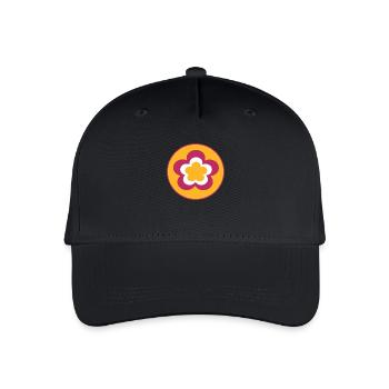 70s Flower Pattern Retro Hippie Flowers Power - Organic Kids’ Baseball Cap - black - Front