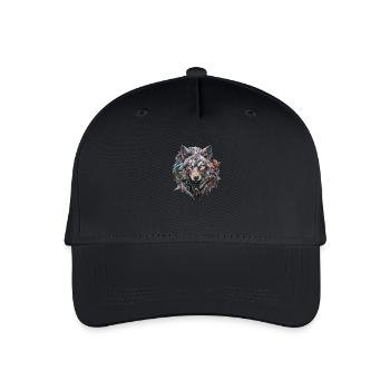 Loup gris en style graffiti | Amoureux des loups - Casquette de baseball bio Enfant - noir - Devant