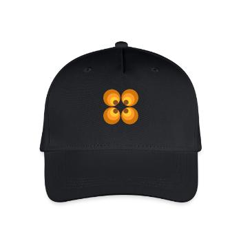 70er Jahre Blume Muster - Kinder Bio Basecap - Schwarz - Vorne