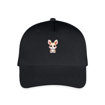 Hase - Kawaii Style - Kinder Bio Basecap - Schwarz - Vorne