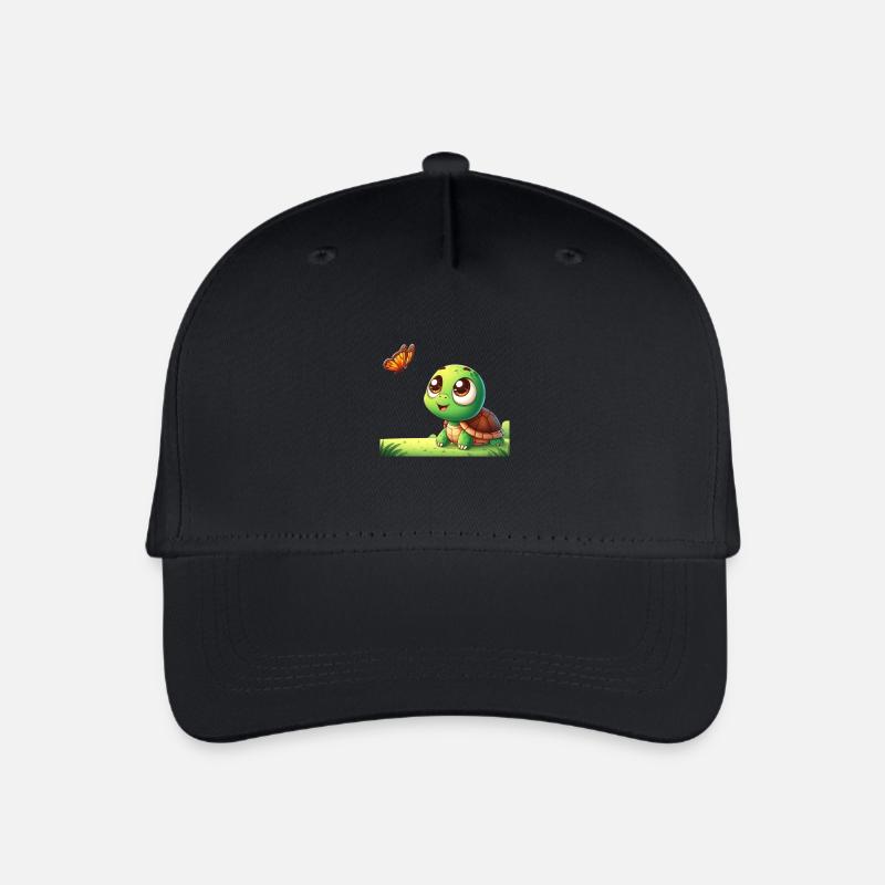 Cartoon Turtle 2 - Organic Kids’ Baseball Cap - black