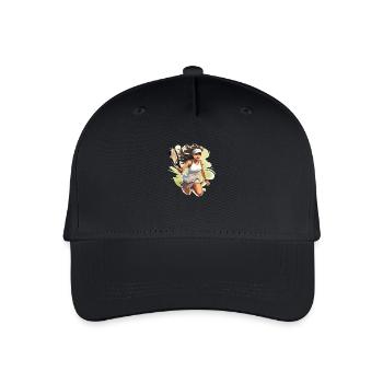 Tennis Spielerin - Illustration - Kinder Bio Basecap - Schwarz - Vorne