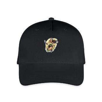 Tennis Spielerin - Illustration - Kinder Bio Basecap - Schwarz - Vorne