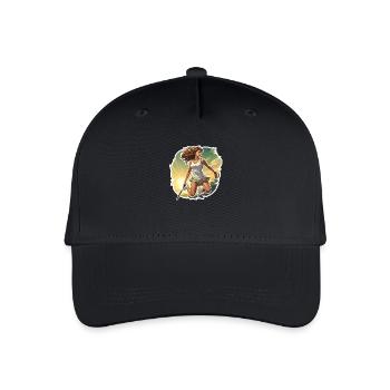 Tennis Spielerin - Illustration - Kinder Bio Basecap - Schwarz - Vorne