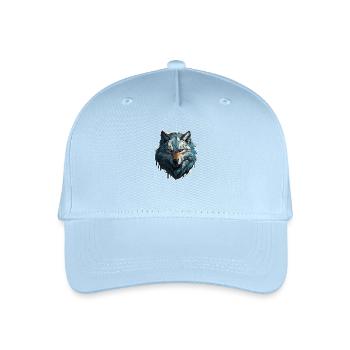 Wolf - Illustration - Kinder Bio Basecap - Hellblau - Vorne