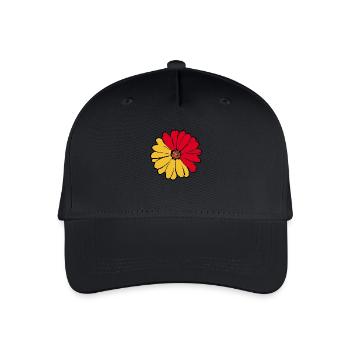 70er Jahre Blume Muster - Kinder Bio Basecap - Schwarz - Vorne