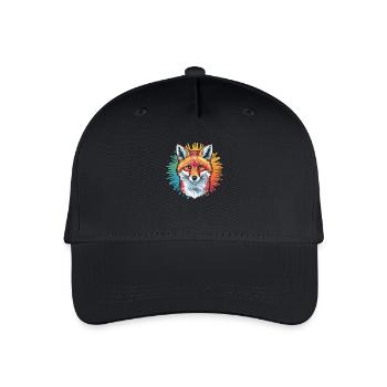 Fuchs - Illustration - Kinder Bio Basecap - Schwarz - Vorne