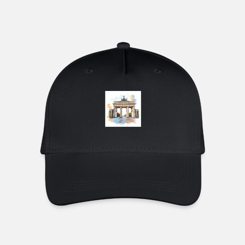 Brandenburger Tor in Farbe - Kinder Bio Basecap - Schwarz