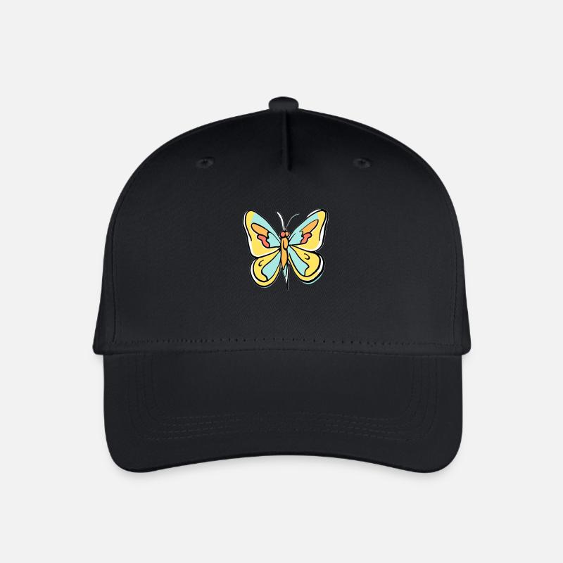 Schmetterling - Kinder Bio Basecap - Schwarz