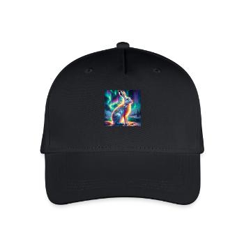 Schneehase Aurora Borealis - Kinder Bio Basecap - Schwarz - Vorne