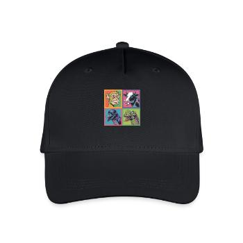 Pop-art Affe Kuh Rabe Schlange bunt - Kinder Bio Basecap - Schwarz - Vorne