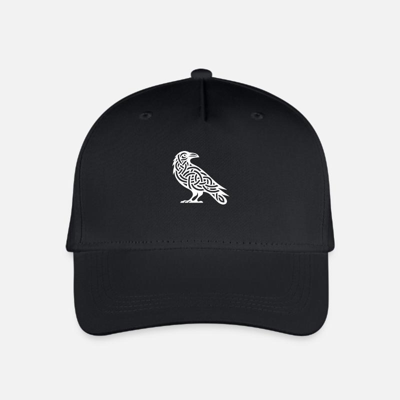 Raben Vogel in Keltischen Tattoo Knoten Style - Kinder Bio Basecap - Schwarz